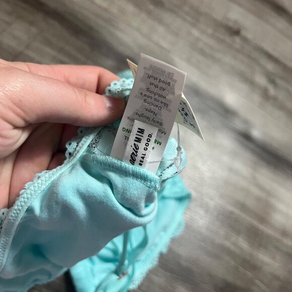 Aerie Racerback Strap Lace Knit Bralette Cyan Blue NWT Women’s Size M - Picture 6 of 6